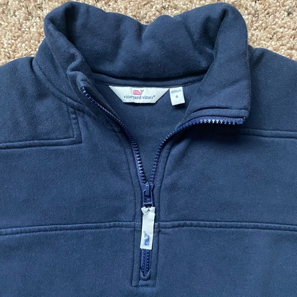 Vineyard Vines Casual Navy Quarter Zip Sweatshirt Shep Shirt - Picture 3 of 6